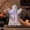 100#Silver, variant on Halloween Ghost Crystal Paperweight Figurine, Glossy Color Changing Desktop Ornament, Eye-Catching Decorative Statue, Seasonal Display for Office Desk Living Room Halloween Gathering