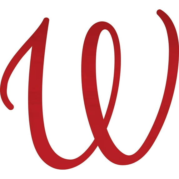 Awesome Life Craft, Acrylic Letter W Script, 4'' Tall Transparent Red Alphabet
