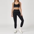 thumbnail image 5 of PISONIC Womens Workout Set Two Piece U Back Color Block Sports Bra Matching High Waist Leggings Gym Work Pilates Outfits, 5 of 6