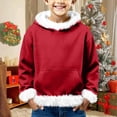 thumbnail image 2 of LTTVQM Kids Boys Sherpa Fleece Lined Hoodie Christmas Santa Sweatshirts Toddler Winter Cozy Furry Pullover Xmas‌ Jacket Red 3-4 Years, 2 of 8