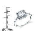 thumbnail image 4 of Metal Masters Womens Sterling Silver 925 1ct. Halo Engagement Wedding Ring Cubic Zirconia, 4 of 6