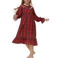 thumbnail image 5 of Awdenio Pajamas for Kids Plus Size Fire , Girls Long Nightgown Pajamas Solid Color Thin Cute Folded Lace Dress, 5 of 5