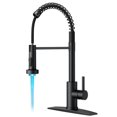 thumbnail image 1 of Grifo de cocina FORIOUS LED con pulverizador desplegable negro SS, 1 of 8