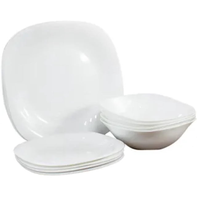 Vajilla 12 Piezas GIBSON Opal Glass Blanca