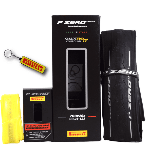 Pirelli P ZERO Race 4S 26-622 Road BicycleTire (700x26)   SmarTUBE EVO 25/28-622 Presta 60mm - 1 Pack