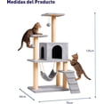 thumbnail image 4 of Torre para Gato 1.25 M Bluelander con Juguete Colgante y Rascador, Gimnasio para Gatos Interior, 4 of 6