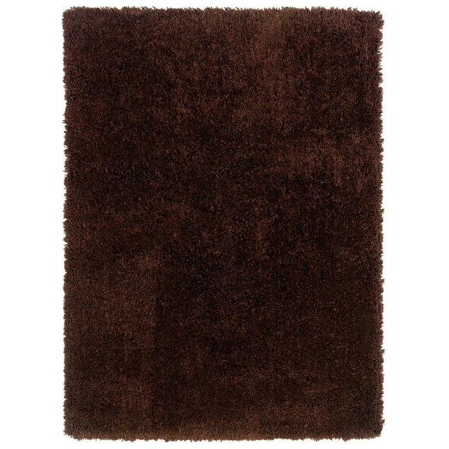 Copenhagen Shag Chocolate 8 ft. x 10 ft. Area Rug