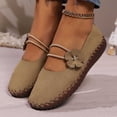 thumbnail image 4 of Wensltd Women Wide Width Loafers Round Toe Flats for Spring Daily Walking Solid Color Brown, 4 of 8