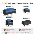 thumbnail image 5 of Dateyes 7 Seats Patio Furniture Set, Rattan Wicker Outdoor Conversation Sectional Sofa Set with Storage Coffee Table and Waterproof Cover,Blue, 5 of 9