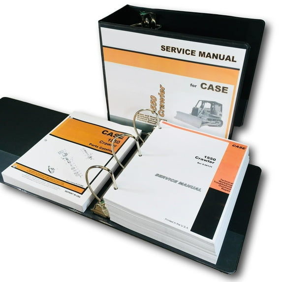 Case 1550 Crawler Dozer Technical Service Manual Parts Catalog Shop Book Set