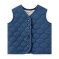 thumbnail image 2 of Cethrio Boys Girls Vests, Warm Cotton Sleeveless V Neck Winter Jackets Dark Blue Size 2-15 T, 2 of 3