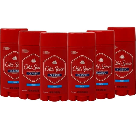 Old Spice Classic Deodorant Stick, Fresh 3.25 oz (Pack of 6)