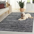 thumbnail image 3 of SAFAVIEH Mila Coretta Striped Polyester Area Rug, Black/Ivory, 4' x 6', 3 of 11