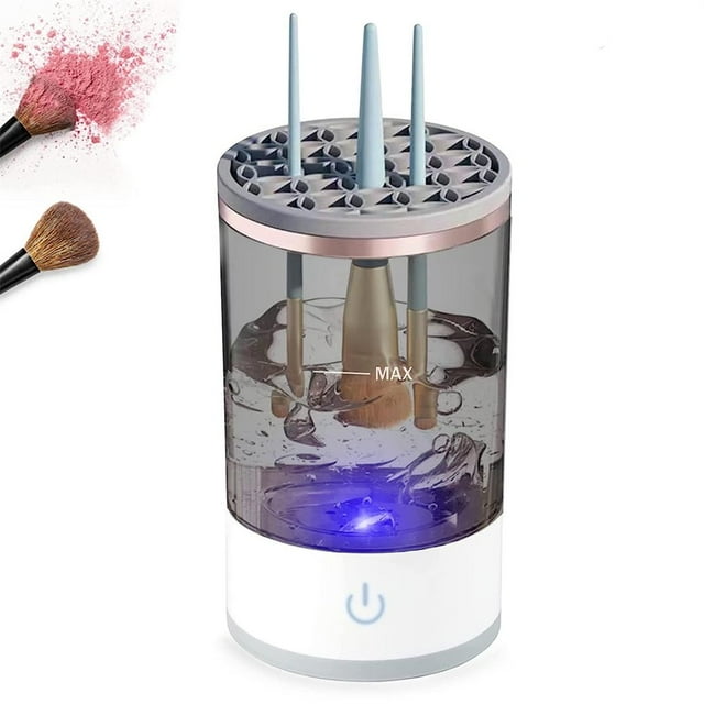 HLONK Electric Makeup Brush Cleaner - Make up Brush Clean Machine- Portable Automatic Cosmetics Brushes Cleaning Tools for All Size Beauty Makeup Brushes Set