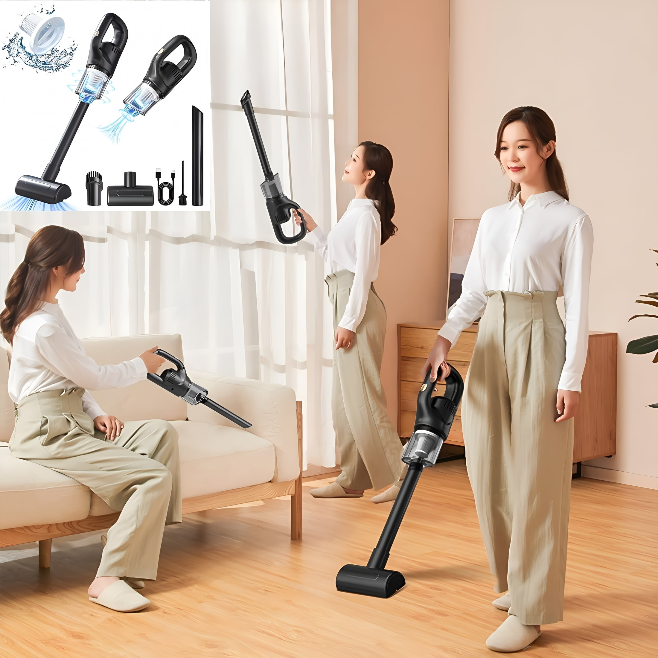 CURYMAY 2026 New Wet Vacuum for Carpet Handheld Vacuum Cleaner Wireless Compressed Electric Air Duster 9000Pa Suction Portable Usb Vacuum Buster Air Blower for Car Desk Computer Keyboard Home