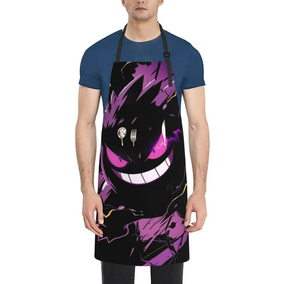 Gengar Apron with Pockets Apron Aprons for Women Men Watercolor Aprons Chef Cooking Aprons Baking Aprons Gardening Aprons 28 x 33 inch