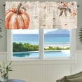 thumbnail image 3 of Fall Pumpkin Farmhouse Short Window Curtain Valances, Orange Thanksgiving Vintage Autumn Plant Rod Pocket Kitchen Valances for Living Room Bedroom Bathroom Cafe 60" x 18", 3 of 8