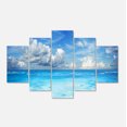 thumbnail image 2 of Bright Blue Waters and Sky Panorama - Modern Seascape Canvas Artwork, 2 of 3