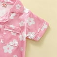 thumbnail image 4 of Toddler Baby Kids Boys Girls Satin Summer Pajamas Set Short Sleeve Button-Down Pajamas Top Pants 2Pcs Loungwear Sleepwear Pjs 0-6 Years, 4 of 9