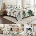 thumbnail image 6 of Twin XL Quilt Set 68''x98'', Flowers Leaves Lightweight Bedspread Coverlet Set with 2 Pillow Shams, Farmhouse White Botanical Magnolia Retro Breathable All Season Quilt Bedding for Dorm/Guest Room, 6 of 9
