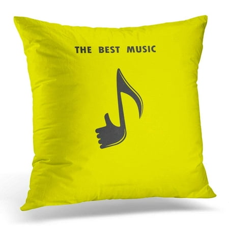 ARHOME Accept Human Hand Musical Note Design The Best Music Ok Concept for Abstract Agree Pillows case 20x20 Inches Home Decor Sofa Cushion
