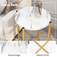 thumbnail image 2 of AWQM 3 Pieces Living Room Table Set Faux Marble Coffee Table with Round End Side Table and Console Table Modern Coffee Table Set with Gold Metal Frame for Home Office White, 2 of 8