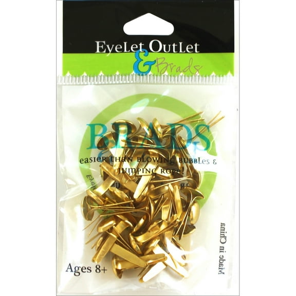 Eyelet Outlet Round Brads 8mm 40/Pkg-Gold