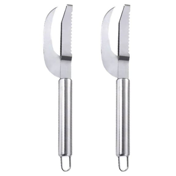 WEAVILUX Stainless Steel Fish Scaler Remover, Silver, Reusable Kitchen Tool, 2Pcs