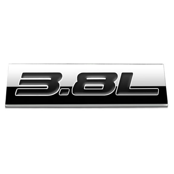 DNA Motoring EM-AS-38L-BK METAL EMBLEM CAR BUMPER TRUNK FENDER DECAL LOGO BADGE CHROME BLACK 3.8L