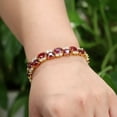 thumbnail image 3 of Women Ruby tennis Bracelet 14K Yellow Gold Plated,red Bracelet for men, Gift For Her,Silver, 3 of 4