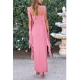 thumbnail image 2 of Vestido PRETTYGARDEN 2025 Verano Rosa Sin Mangas con Volantes Talla L, 2 of 8