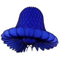 3-pack 11 Inch Hanging Honeycomb Tissue Paper Bell Decoration, Dark Blue, by Devra Party