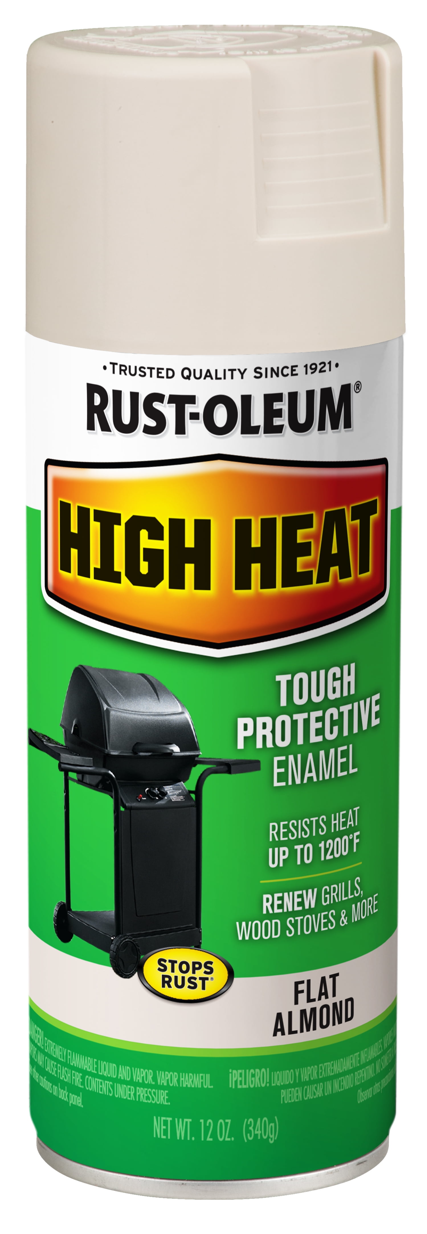 6 Pack, Almond, Rust-Oleum Specialty Satin High Heat Spray Paint- 12 oz