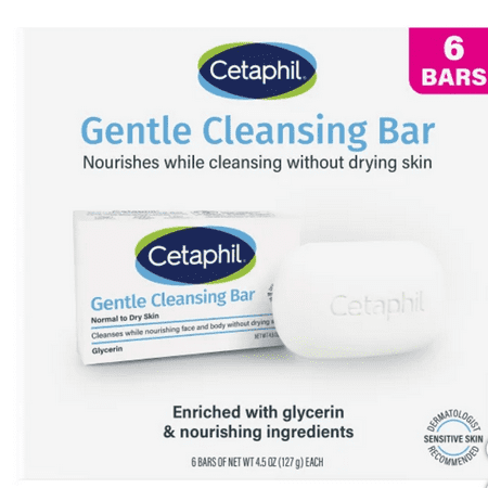 Cetaphil Gentle Cleansing Bar, 6-pack