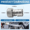 thumbnail image 2 of Garden Hose to Mini Power Washer Adapter-3/4 GHT to 1/4", Garden Hose Pressure Washer Attachment, Convert Water Hose to Power Washer Connector, Stainless Steel (Connector +5 Nozzle Set), 2 of 6