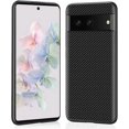 thumbnail image 1 of Carbon Fiber Case Compatible With Google Pixel 7 Pro/7, Slim Hard Pc + Soft Tpu Bumper Shockproof Cover, 1 of 5