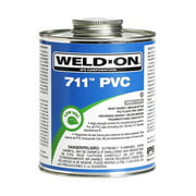 Weld-On 10121 711 Industrial Grade PVC Heavy-Bodied High Strength Solvent Cement - Medium-Setting and Low-VOC, Gray, 1 Pint (16 fl oz)