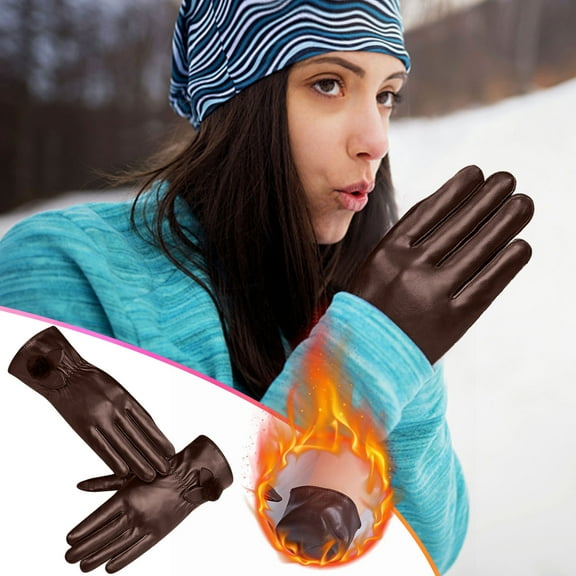 EARKITY Winter Gloves for Women, Winter Leather Gloves, Soft Warm Driving Cycling Mitten, Winter Warm Cycling Driving Gloves, Fashion Driving Gloves, Touchscreen Texting Driving Gloves