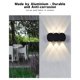 thumbnail image 4 of Lámpara de pared LED 6w Luz de pared de aluminio Ip65 Lámpara impermeable para interiores y exteriores Frosted Up Down Lights para sala de estar Dormitorio Jardín Pasillo 2800-3200k. Afortunado Sencillez, 4 of 5