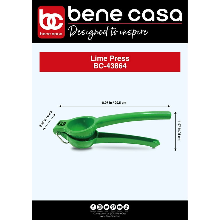 Bene Casa Green Aluminum Lime Press/Squeezer, Easy Manual Citrus