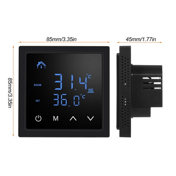 Display Smart Thermostat 16A Floor Heating Temperature Controller with LED Touch Screen 85-265V Electric Heating Control