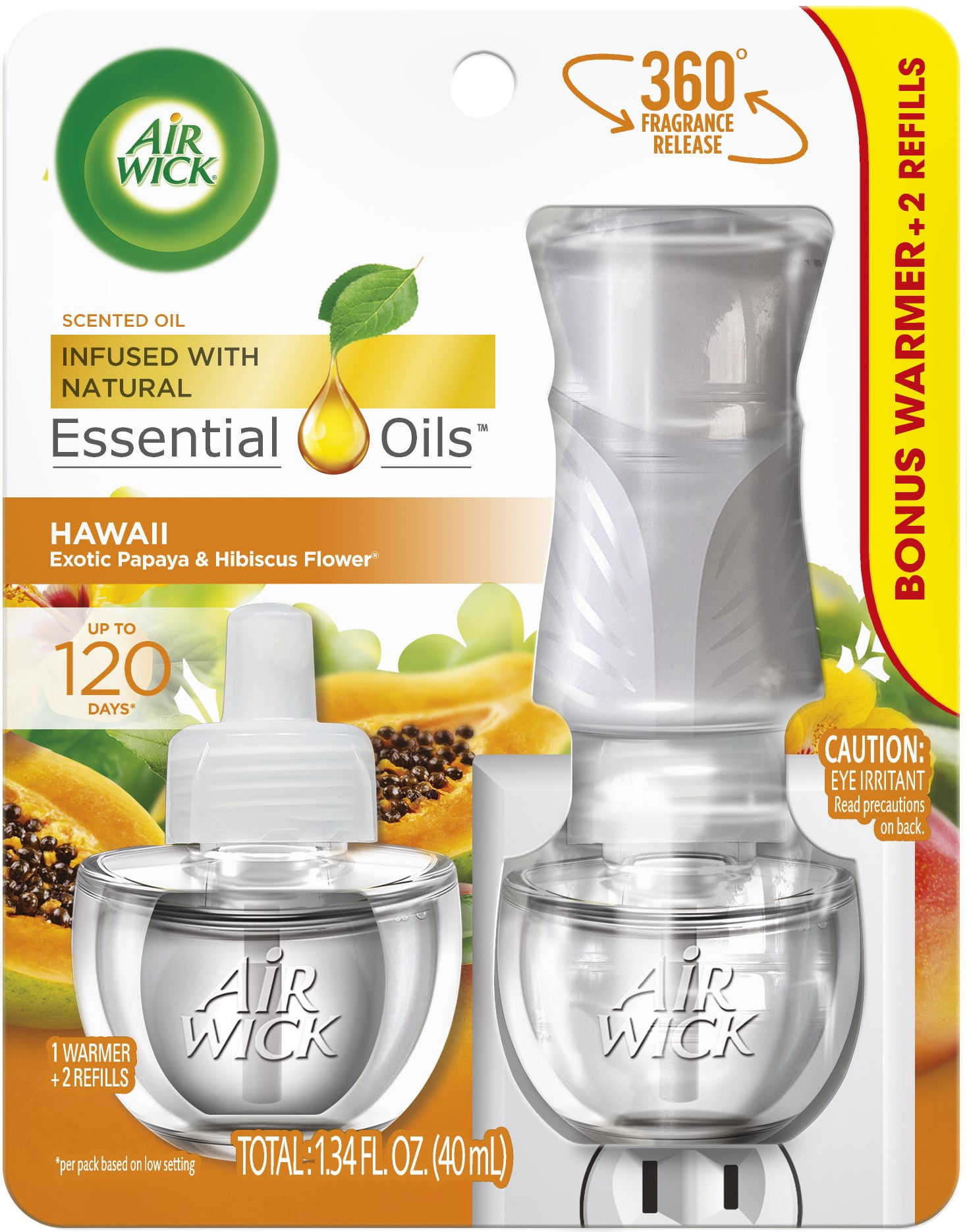 Air Wick Plug in Scented Oil Starter Kit (Warmer + 2 Refills), Hawaii