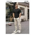 thumbnail image 3 of Ambiloof Men's slim fit muscle skinny V-neck casual t-shirt short sleeve muscle henley t-shirt fashionable business topsBlack/2XL, 3 of 6