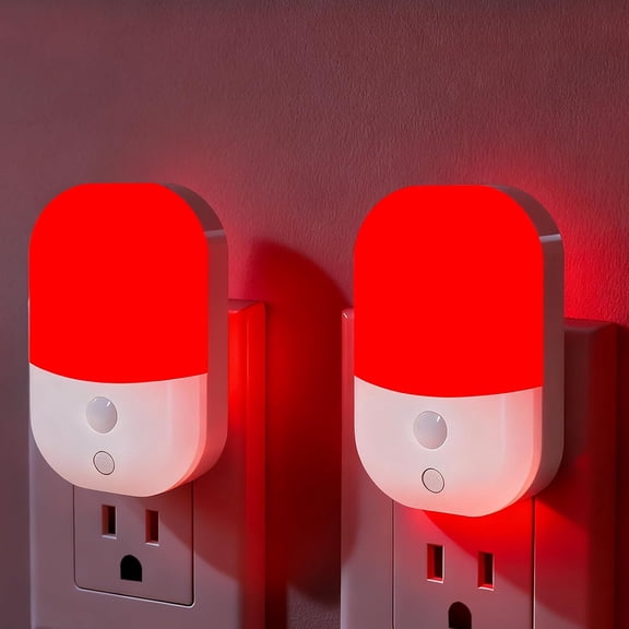 670nm Red Light Night Light for Sleep,Red Night Light Plug into Wall(2Pack)