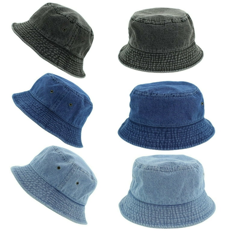 Newhattan Denim Bucket Hats, Solid Colors, Unisex, 100 Newhattan Denim Bucket Hats, Solid Colors, Unisex, 100