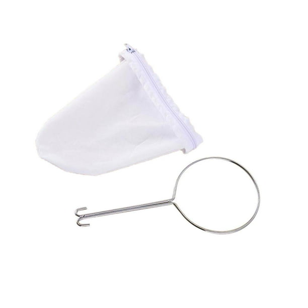 kurtrusly Stainless Steel Handle Ring Coffee Tea Cloth Strainer Filter