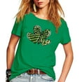 thumbnail image 2 of Top de camiseta con estampado verde de manga corta informal de cobertura para mujer Pompotops  hkajfhjk459054, 2 of 4