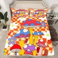 thumbnail image 2 of Homewish Kawaii Rainbow Mushroom Twin Sheet Sets,Cartoon Floral Daisy Twin Fitted Sheet,Orange Plaid Flat Sheet For Girl Teens,Luxury Bedroom Decor,3 Pieces, 2 of 7