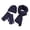C-Black661, variant on DHFJKG Winter Knit Scarf Hat Gloves Set Unisex Adult Solid Color Warm Long Scarves Beanie Mittens 3PCS Soft Windproof Warm Set