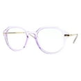 thumbnail image 2 of Blue Light Blocking Glasses Round Geometric Keyhole Frame UV 400 Purple, 2 of 4